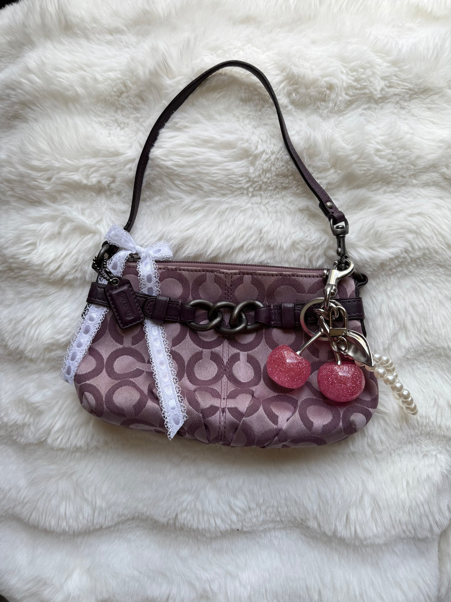Vintage Coach Pleated Clutch Bag