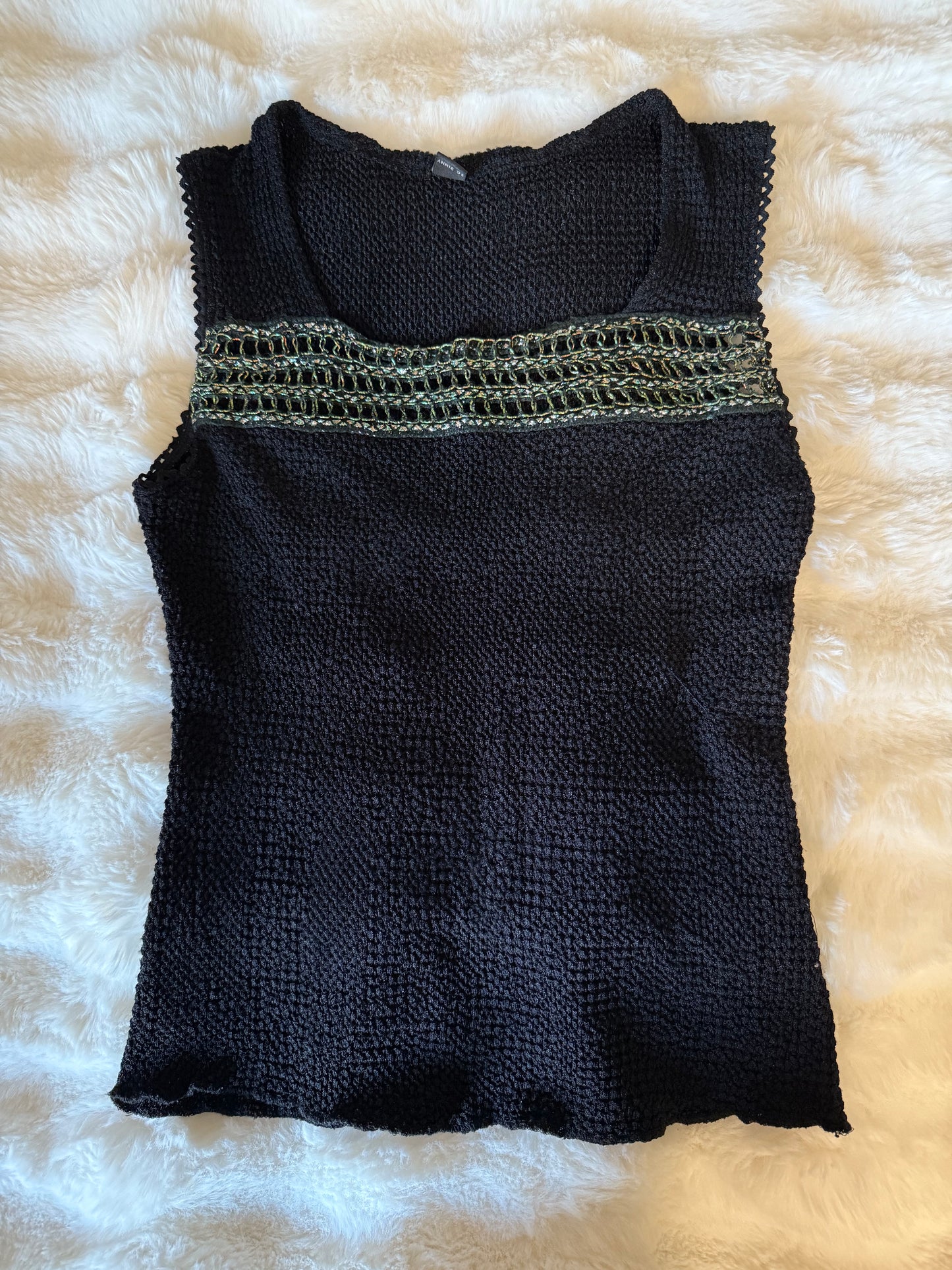 Y2K Sequin Square Neck Top