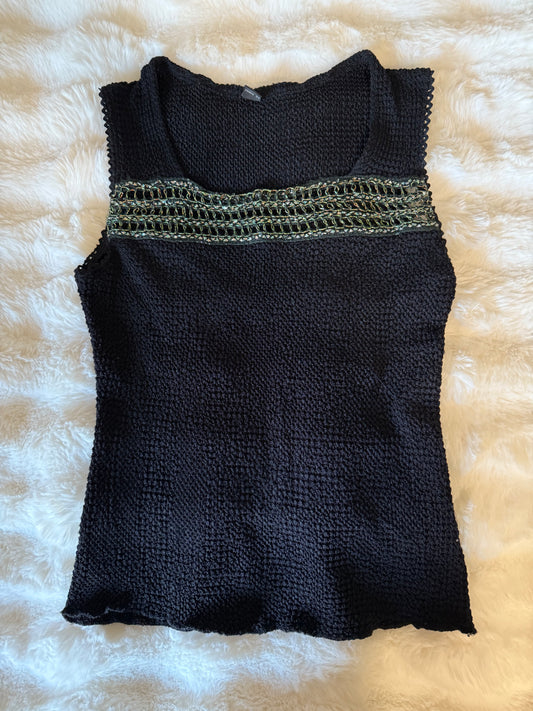 Y2K Sequin Square Neck Top