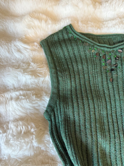 Y2K Sequin Halter Neck Top