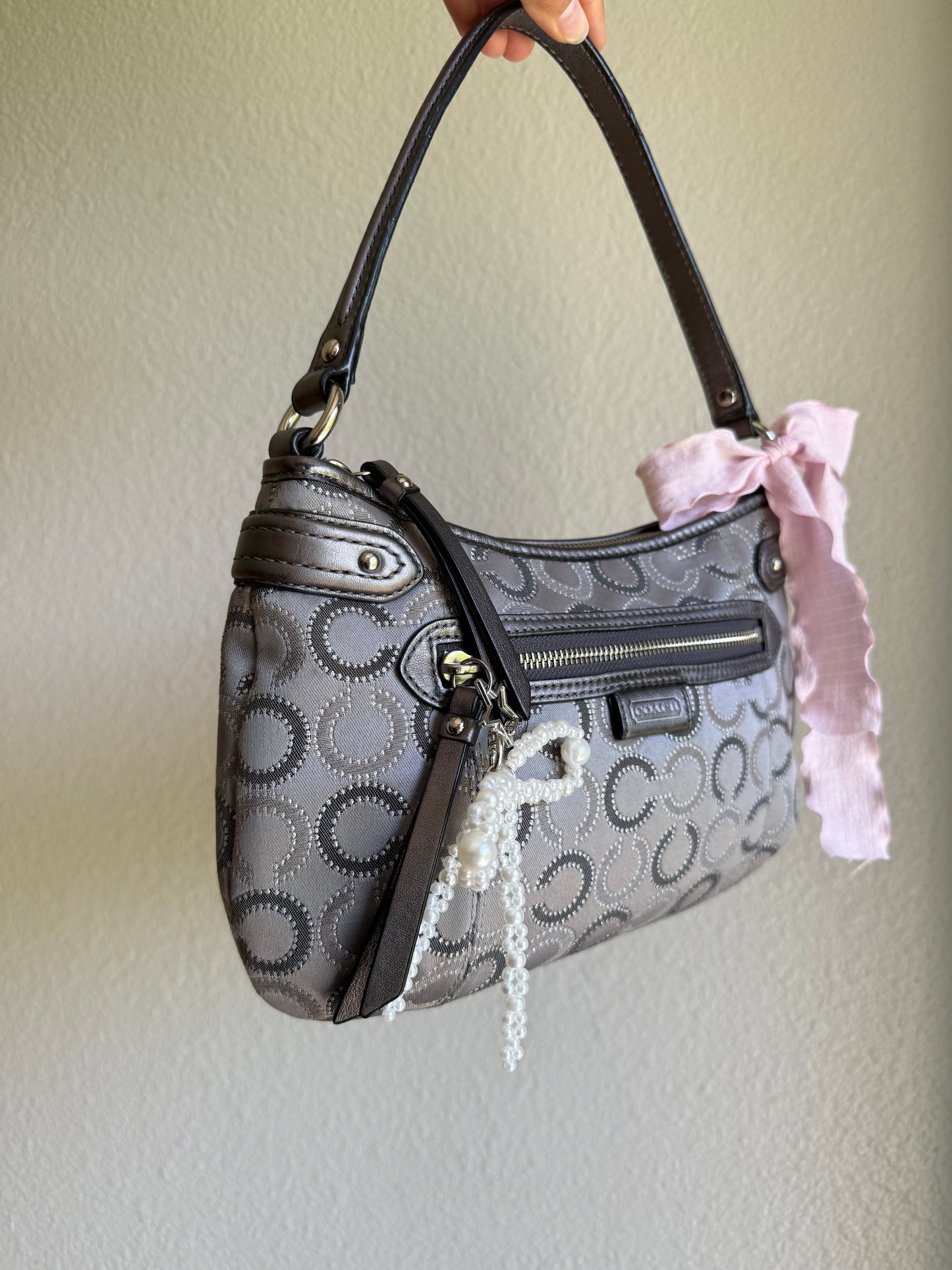 Vintage Coach Y2K Monogram Shoulder Bag