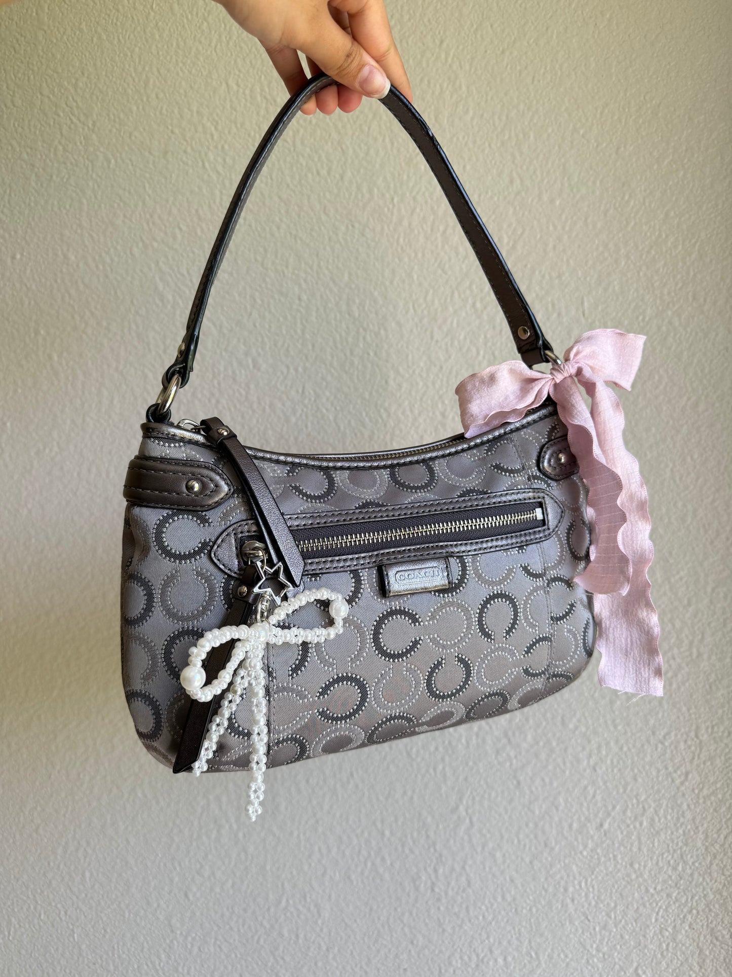 Vintage Coach Y2K Monogram Shoulder Bag