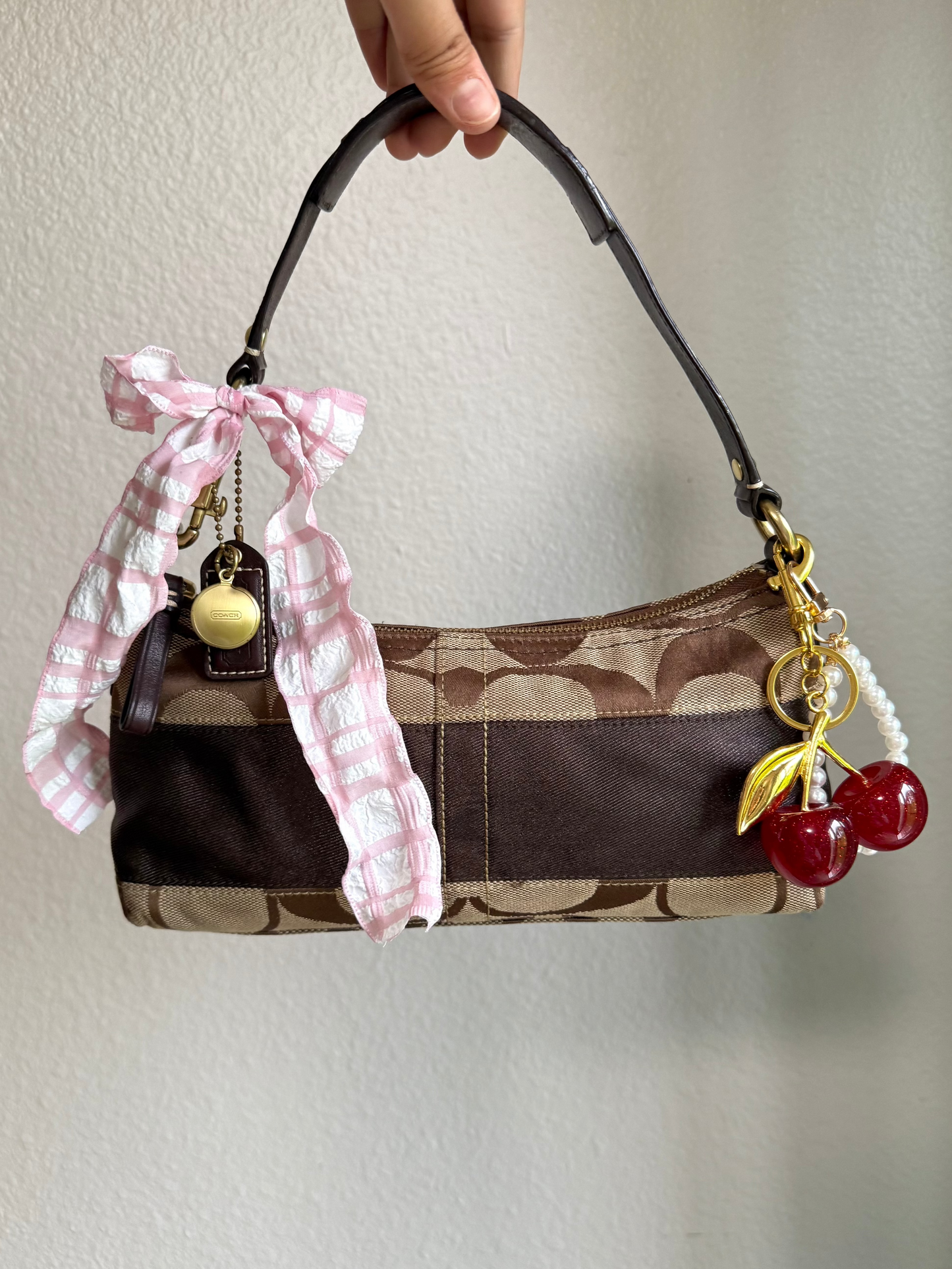 Vintage Coach Signature Monogram Shoulder Bag