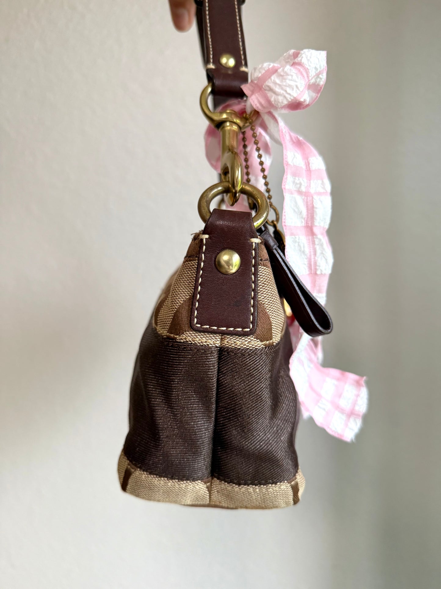 Vintage Coach Signature Monogram Shoulder Bag