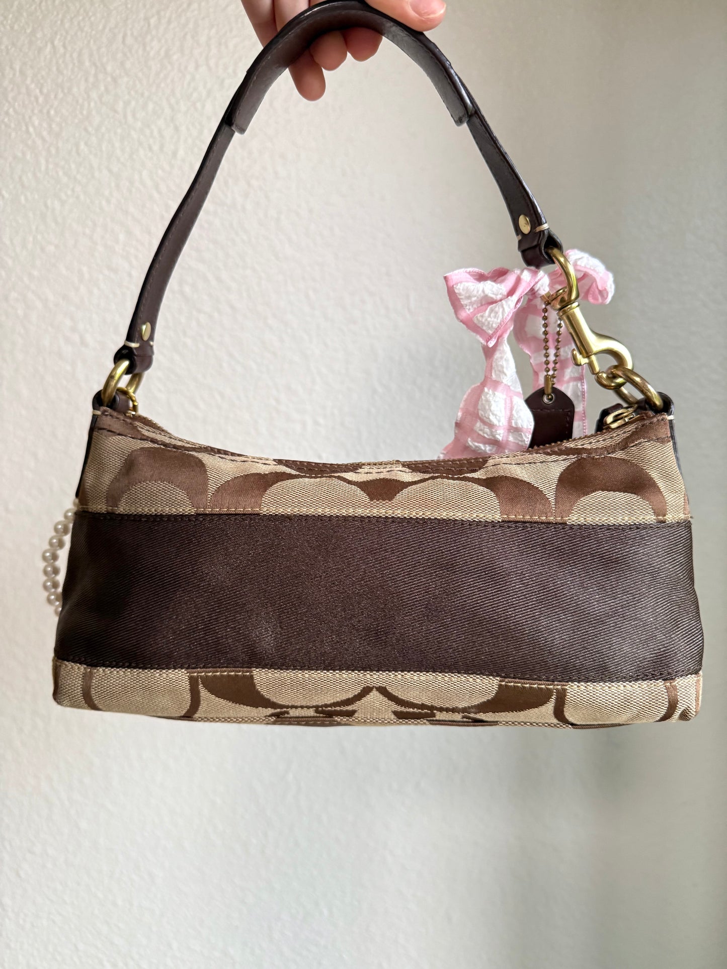 Vintage Coach Signature Monogram Shoulder Bag