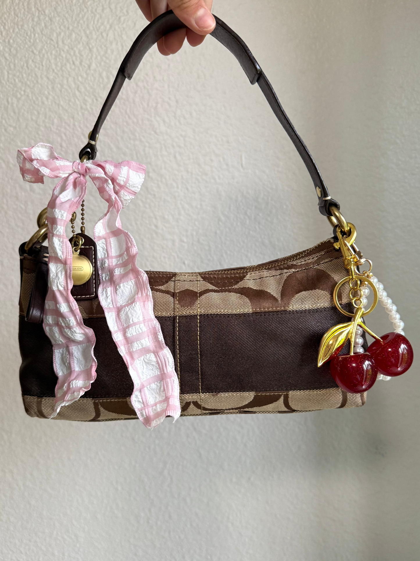 Vintage Coach Signature Monogram Shoulder Bag