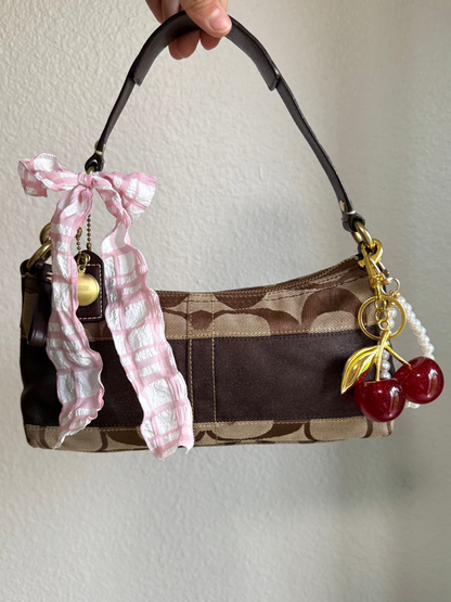 Vintage Coach Signature Monogram Shoulder Bag