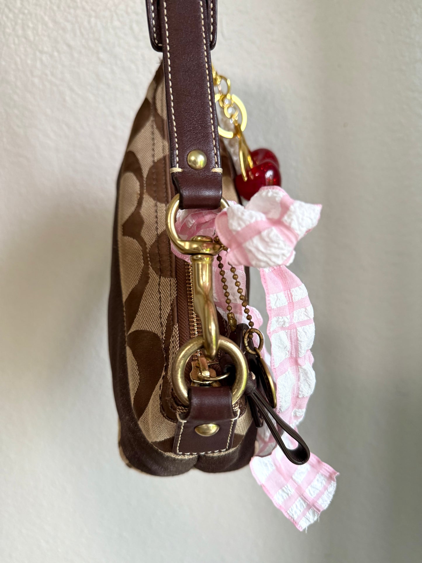 Vintage Coach Signature Monogram Shoulder Bag