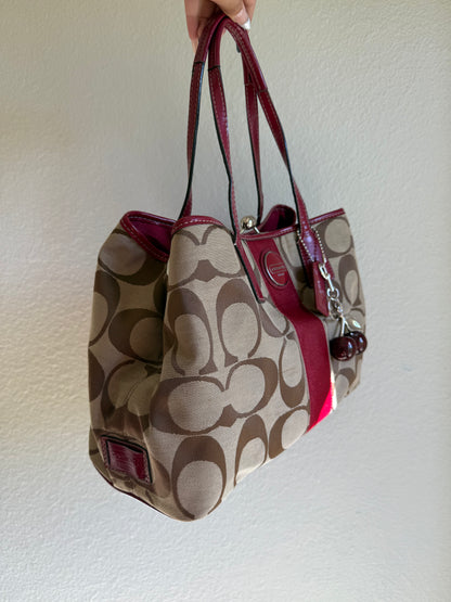 Vintage Coach Kisslock Shoulder Tote Bag