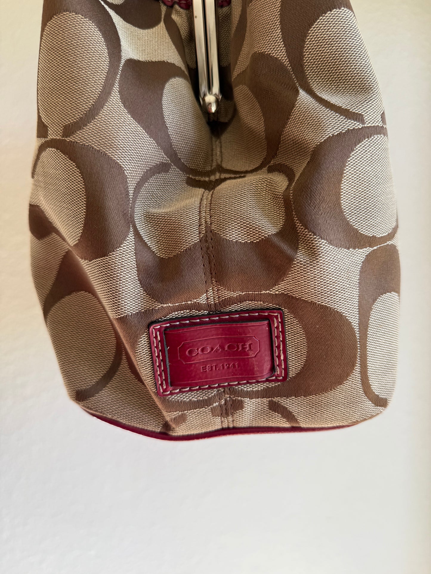 Vintage Coach Kisslock Shoulder Tote Bag