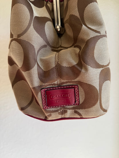 Vintage Coach Kisslock Shoulder Tote Bag