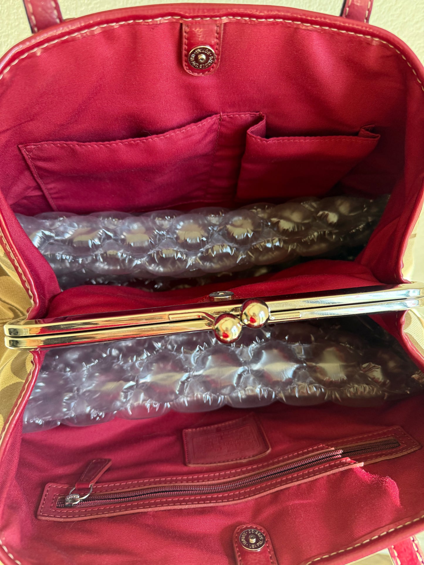 Vintage Coach Kisslock Shoulder Tote Bag