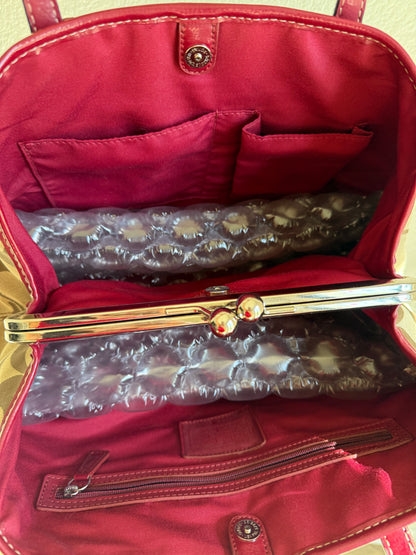 Vintage Coach Kisslock Shoulder Tote Bag