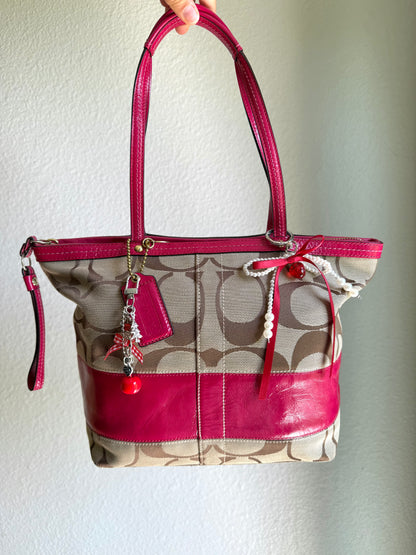 Vintage Coach Shoulder Tote Bag