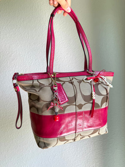 Vintage Coach Shoulder Tote Bag