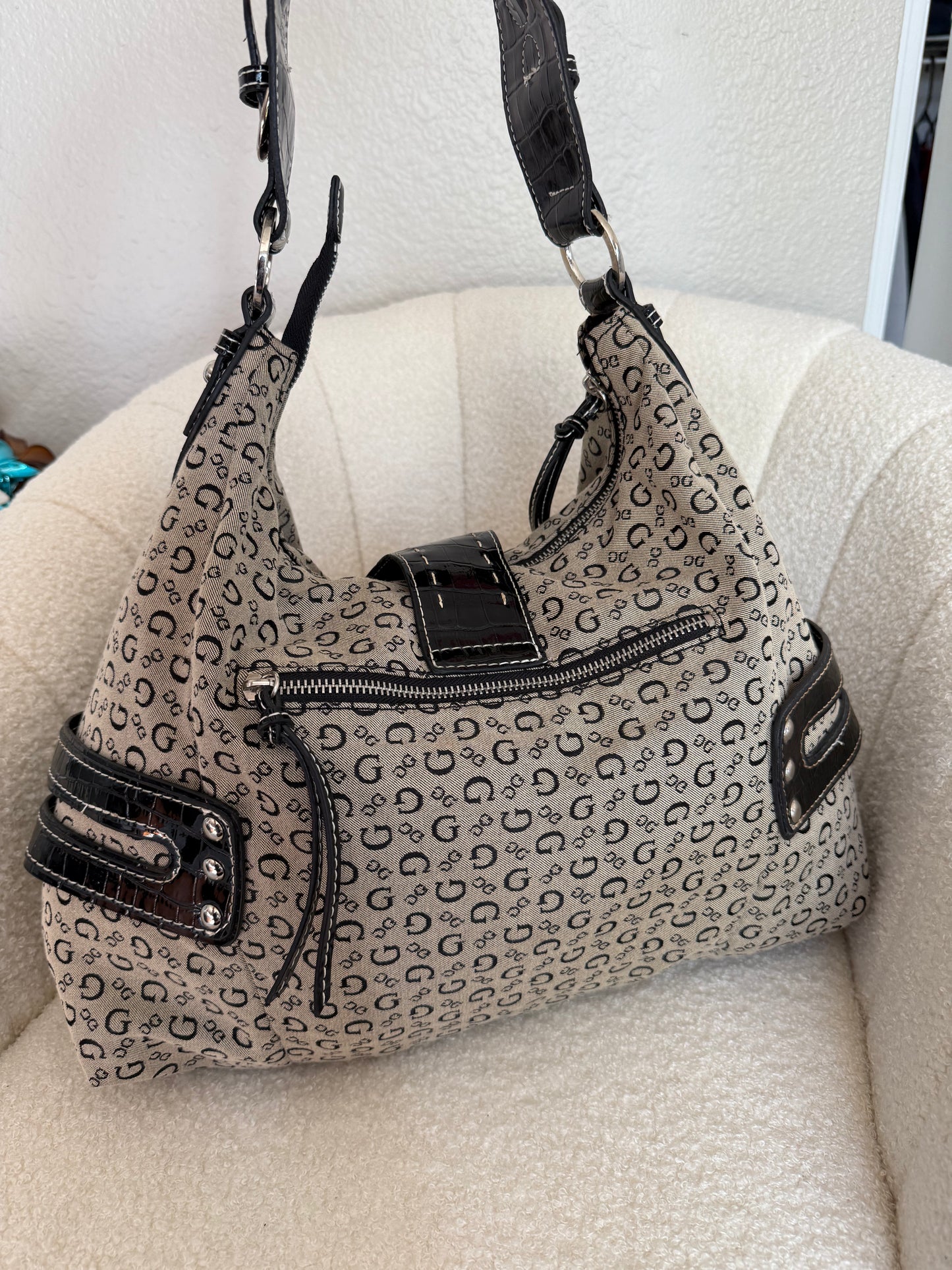 Vintage Guess Shoulder Tote Bag