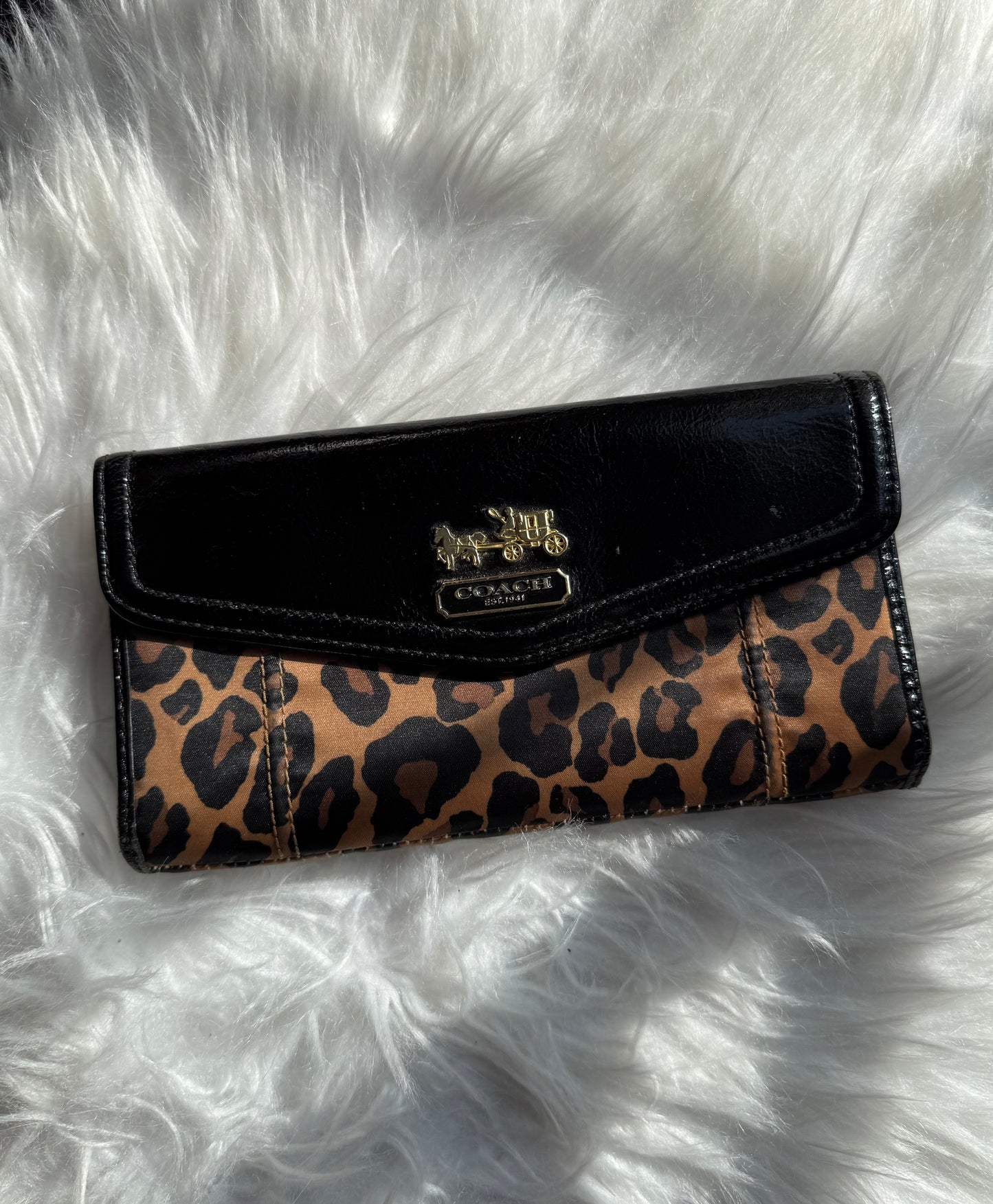 Vintage Coach Leopard Print Wallet