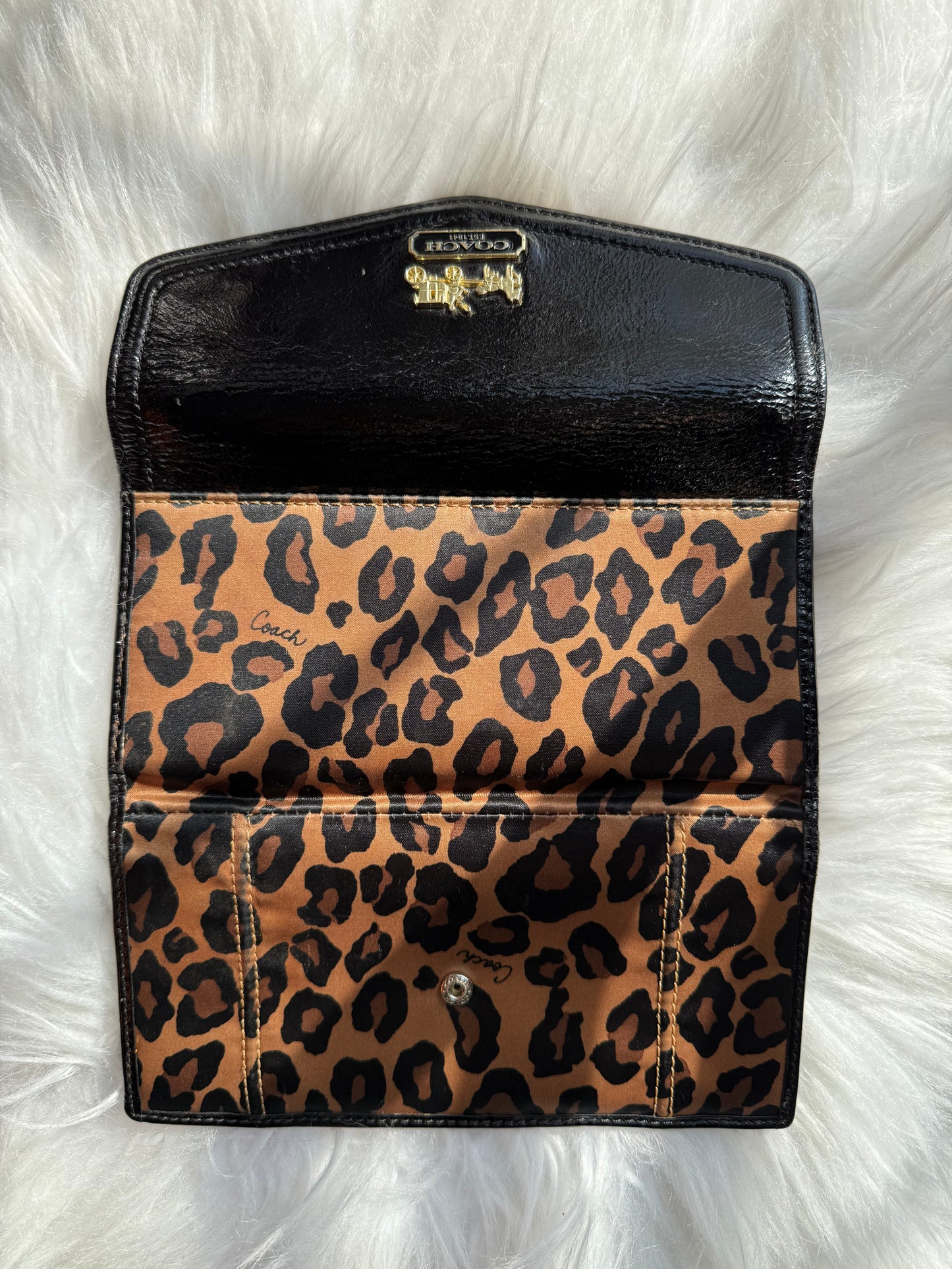 Vintage Coach Leopard Print Wallet