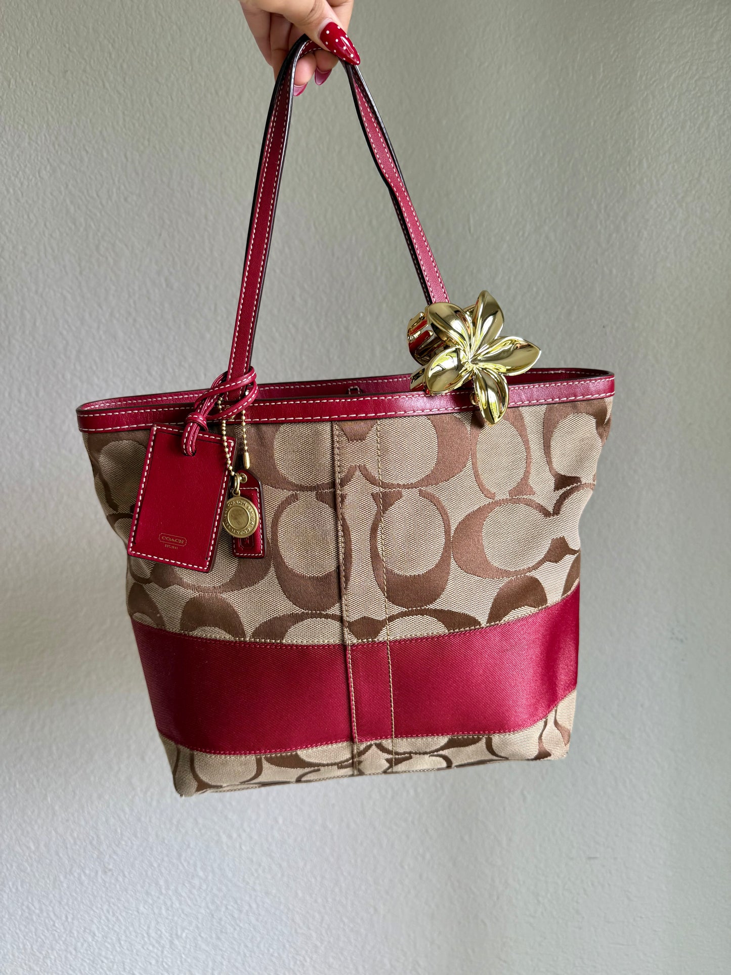 Vintage Coach Shoulder Tote Bag