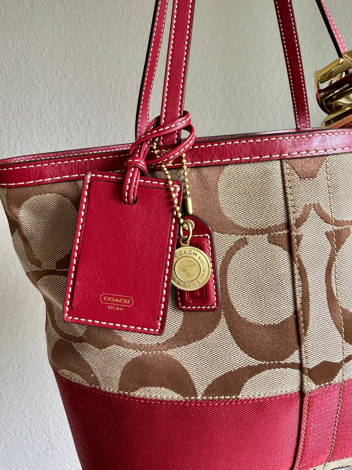 Vintage Coach Shoulder Tote Bag