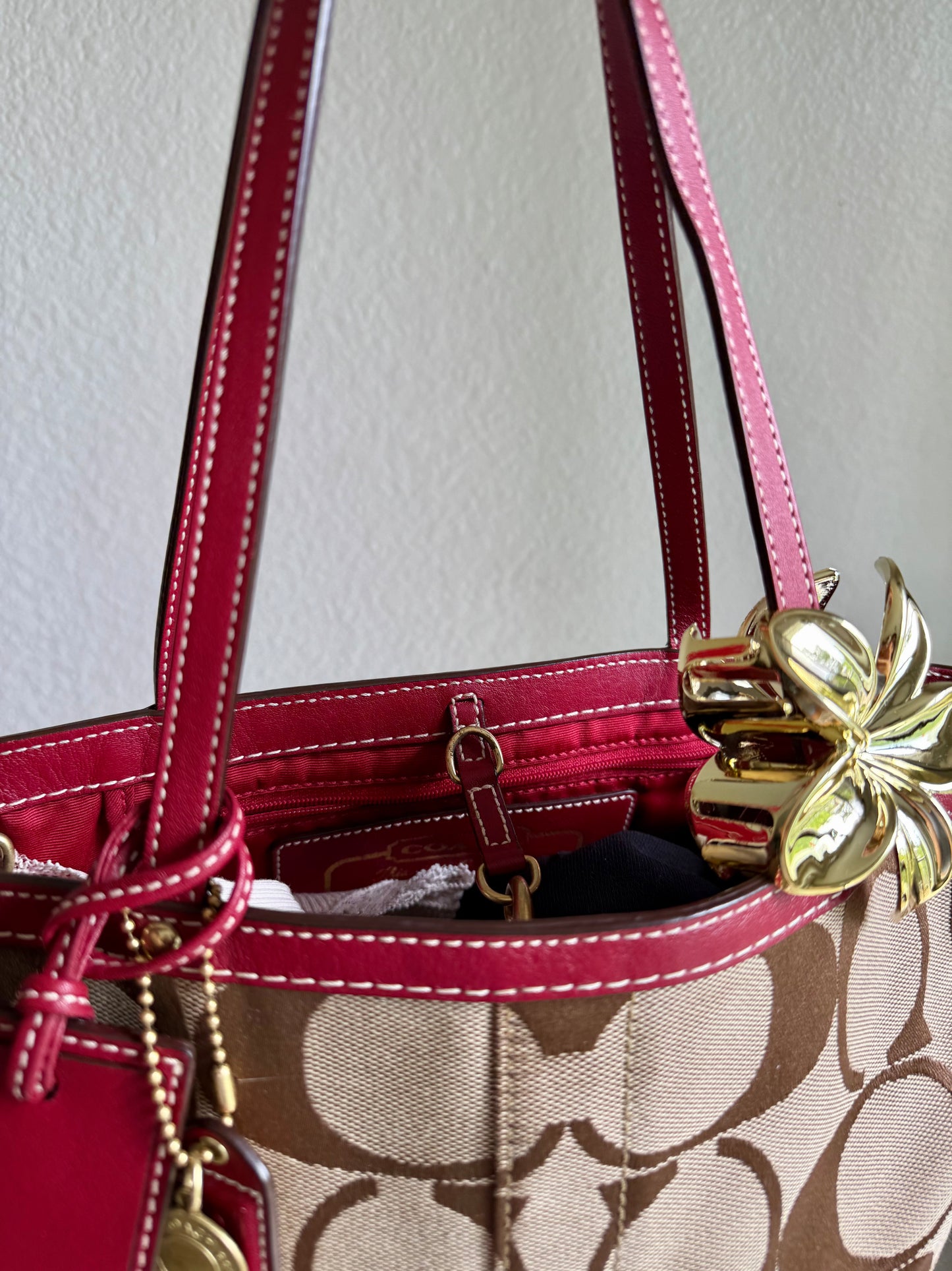 Vintage Coach Shoulder Tote Bag