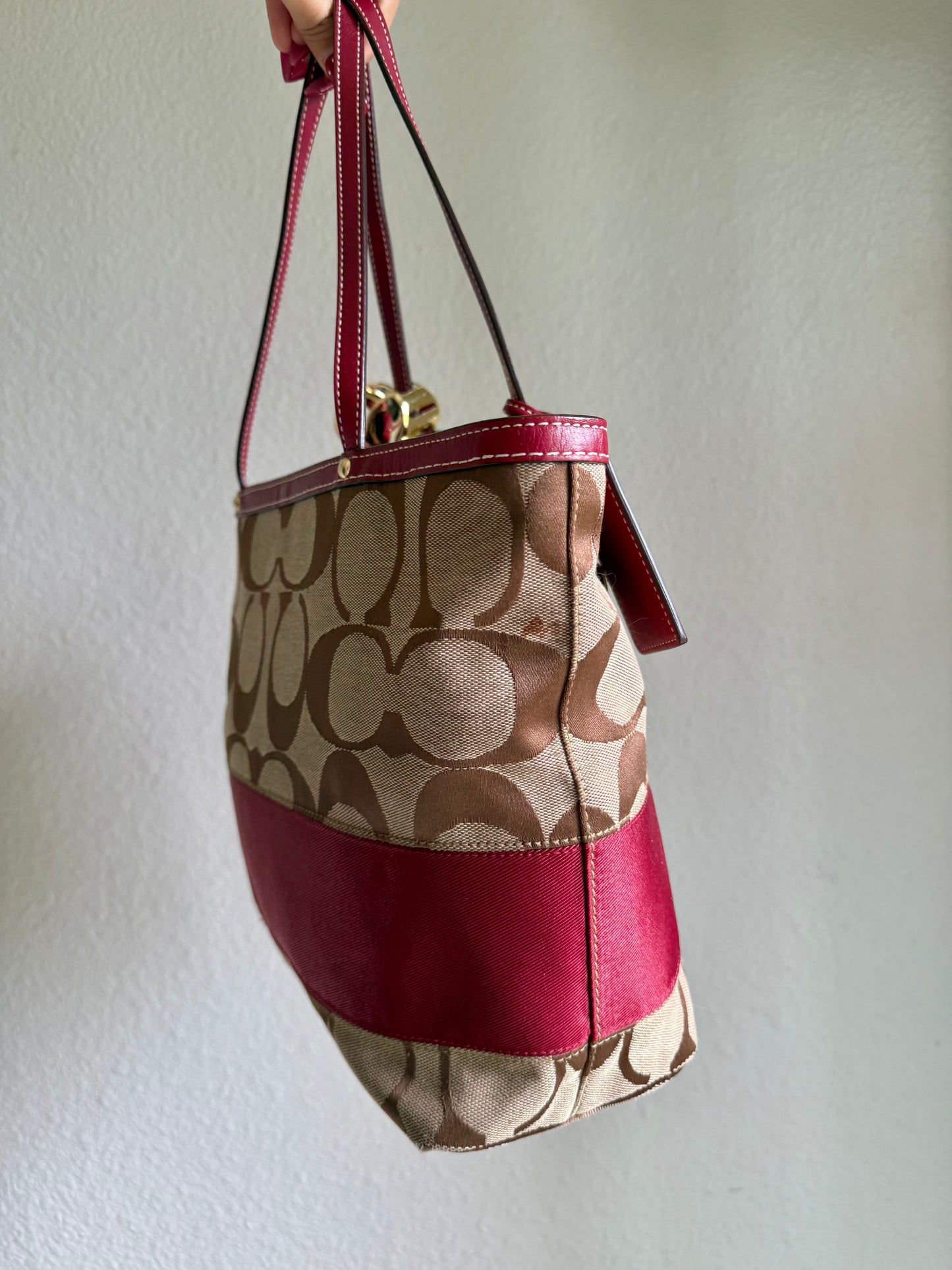 Vintage Coach Shoulder Tote Bag