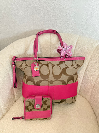 Vintage Coach Shoulder Tote Bag