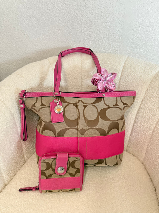 Vintage Coach Shoulder Tote Bag