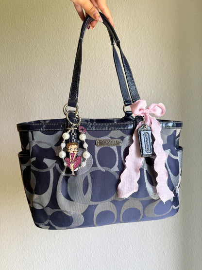 Vintage Coach Optic Shoulder Tote Bag