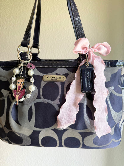 Vintage Coach Optic Shoulder Tote Bag