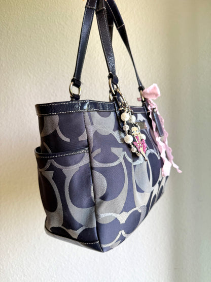 Vintage Coach Optic Shoulder Tote Bag