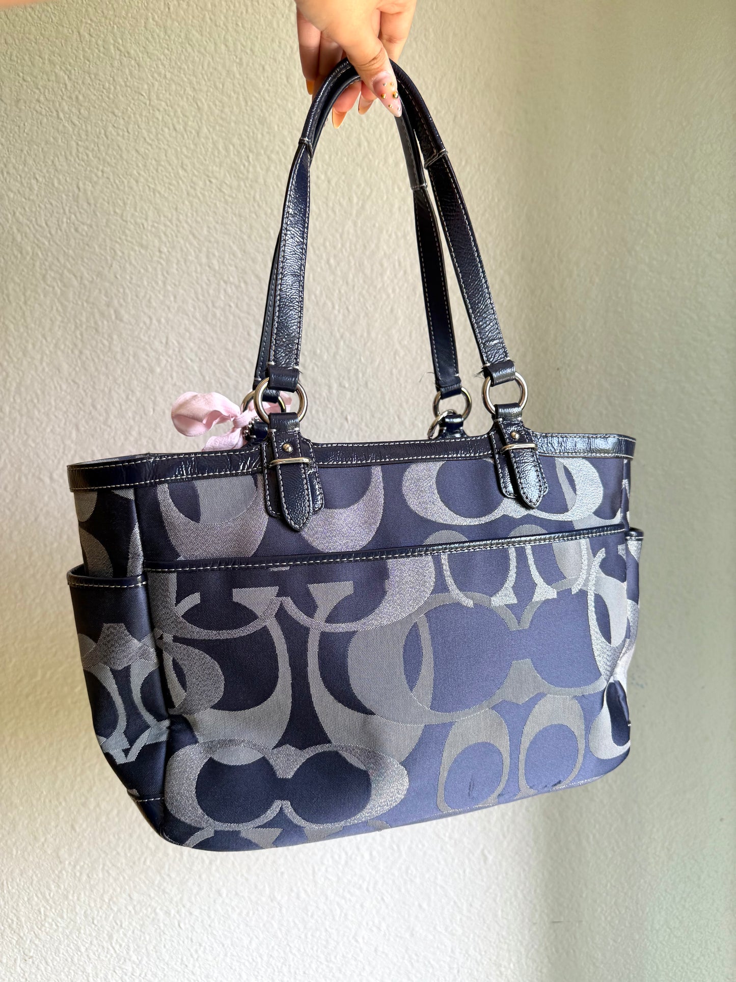 Vintage Coach Optic Shoulder Tote Bag