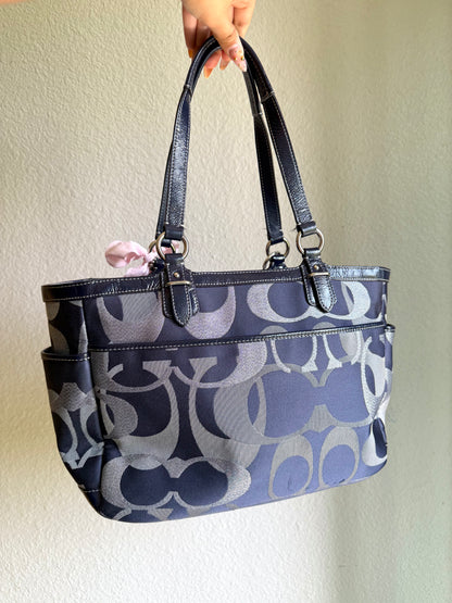 Vintage Coach Optic Shoulder Tote Bag