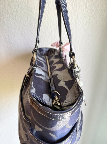 Vintage Coach Optic Shoulder Tote Bag