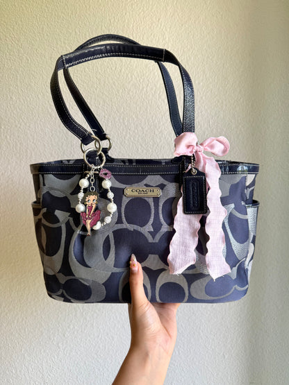 Vintage Coach Optic Shoulder Tote Bag