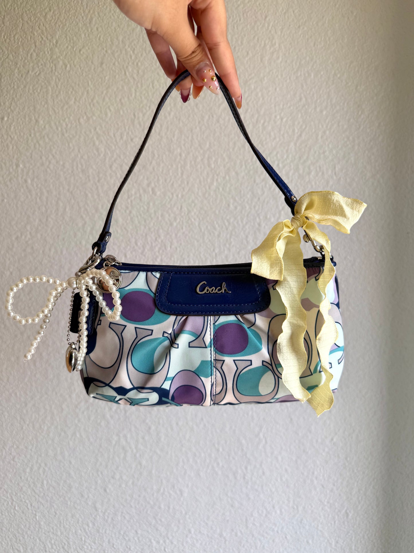 Vintage Coach Optic Monogram Clutch Shoulder Bag