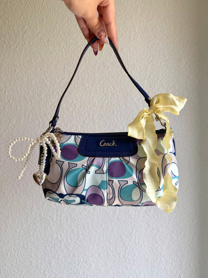 Vintage Coach Optic Monogram Clutch Shoulder Bag