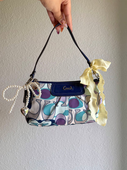 Vintage Coach Optic Monogram Clutch Shoulder Bag