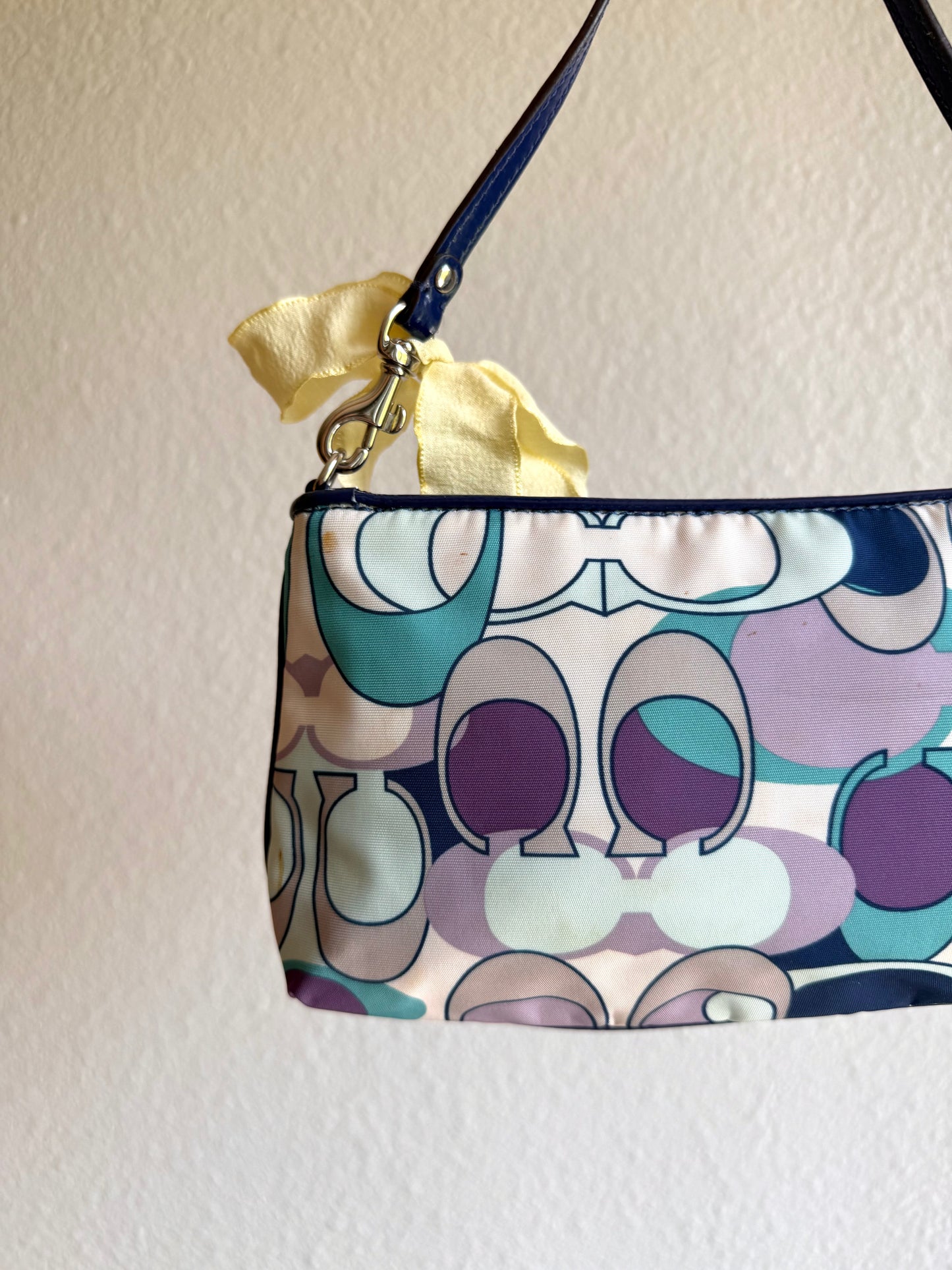 Vintage Coach Optic Monogram Clutch Shoulder Bag