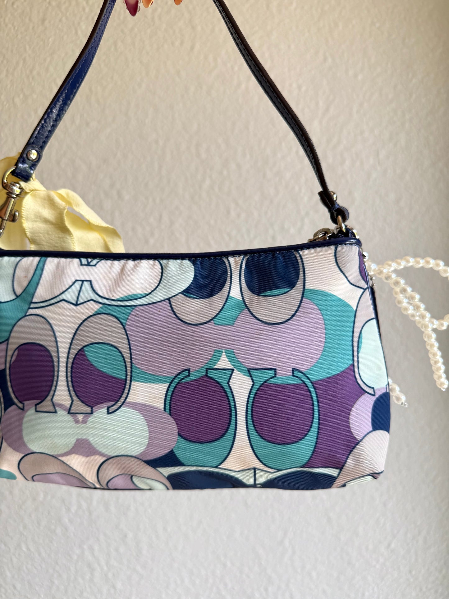 Vintage Coach Optic Monogram Clutch Shoulder Bag