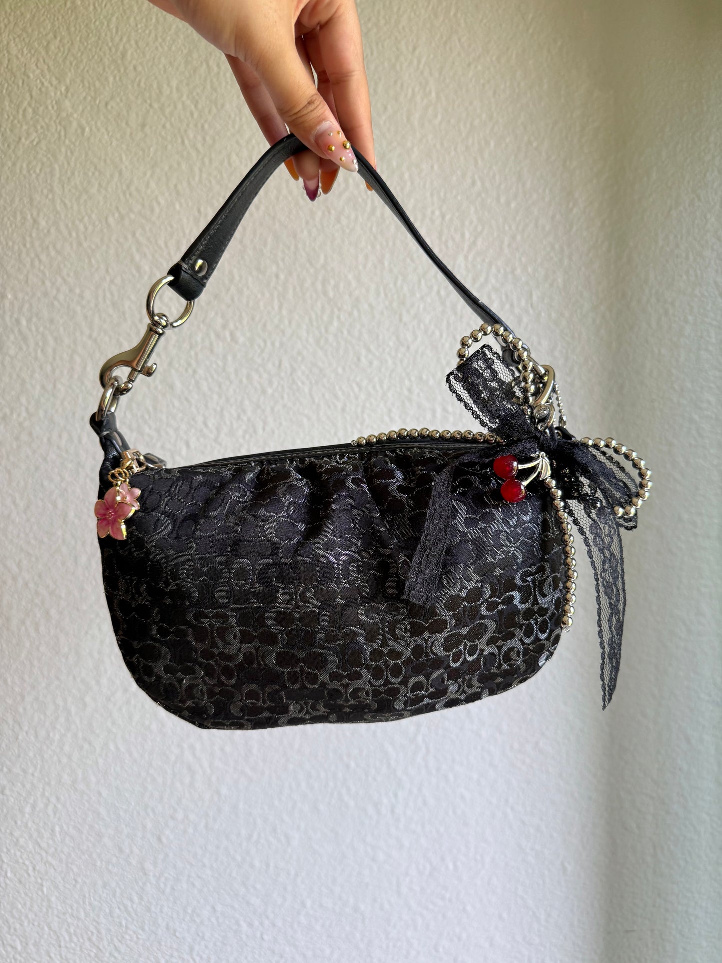 Vintage Coach Optic Monogram Shoulder Bag