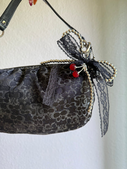 Vintage Coach Optic Monogram Shoulder Bag