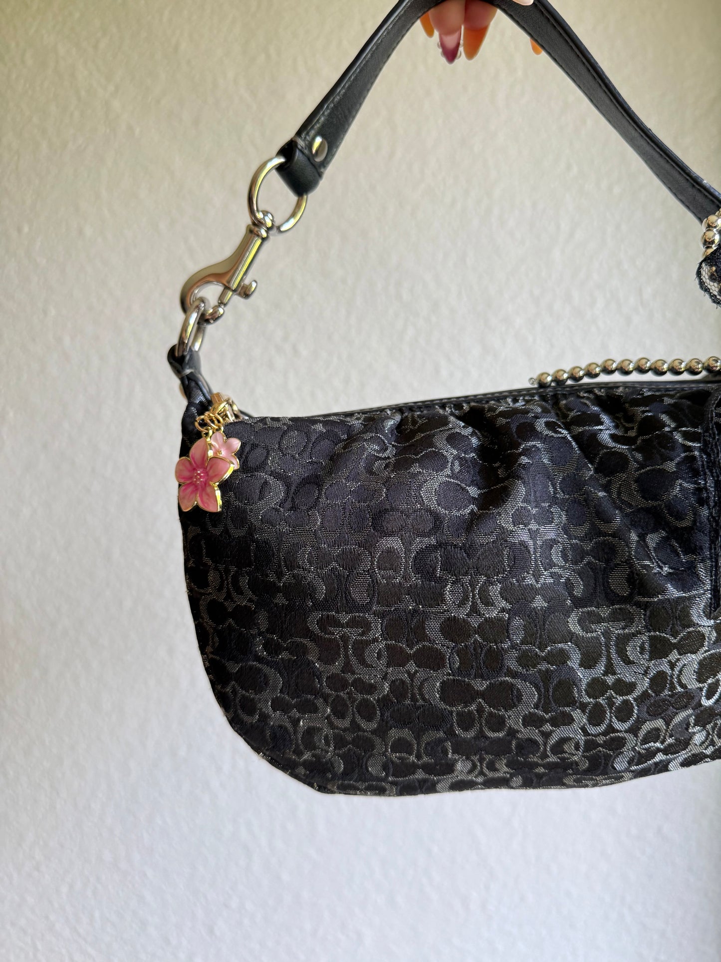 Vintage Coach Optic Monogram Shoulder Bag