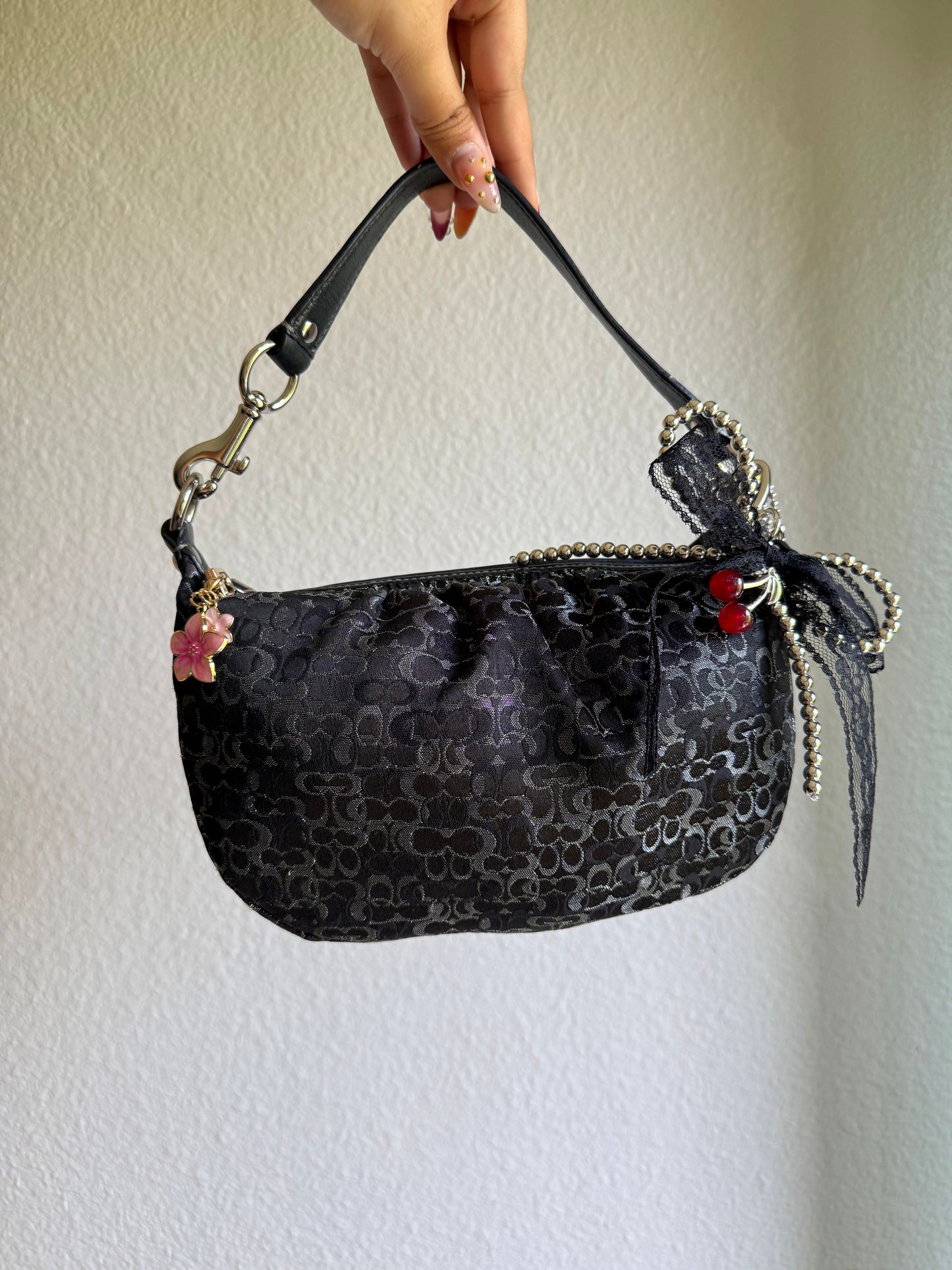 Vintage Coach Optic Monogram Shoulder Bag