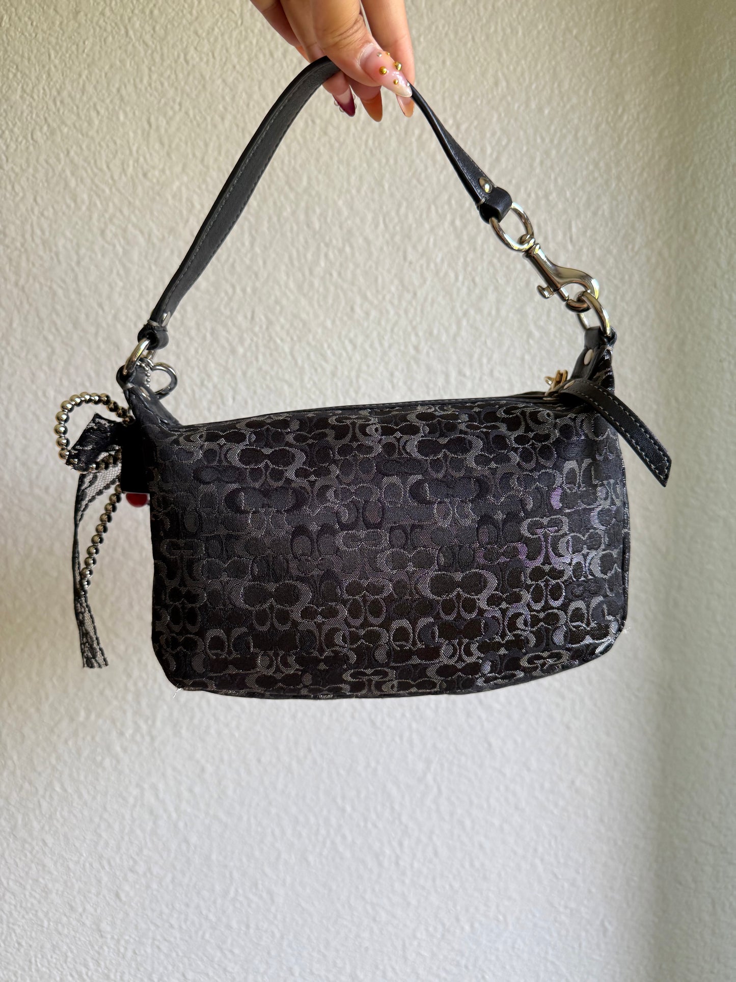 Vintage Coach Optic Monogram Shoulder Bag