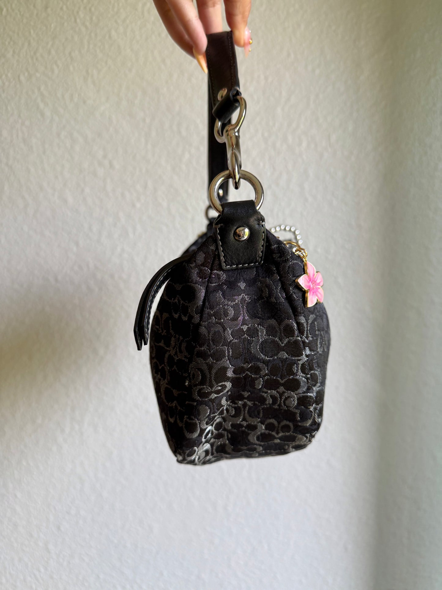 Vintage Coach Optic Monogram Shoulder Bag