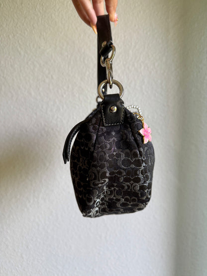 Vintage Coach Optic Monogram Shoulder Bag