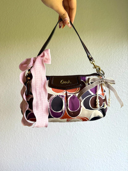 Vintage Coach Monogram Clutch Shoulder Bag