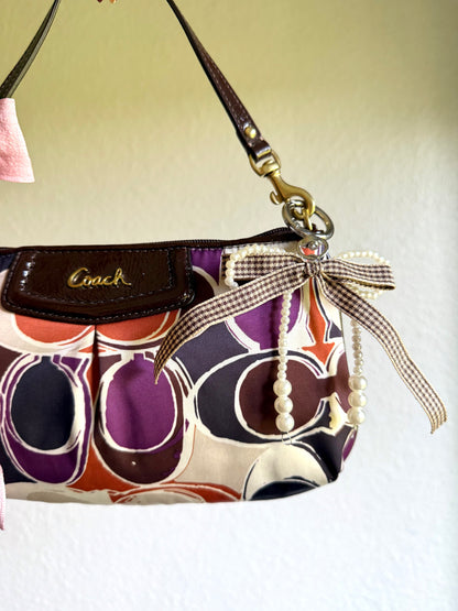 Vintage Coach Monogram Clutch Shoulder Bag