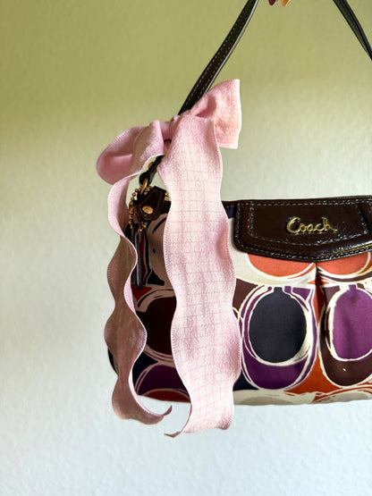 Vintage Coach Monogram Clutch Shoulder Bag